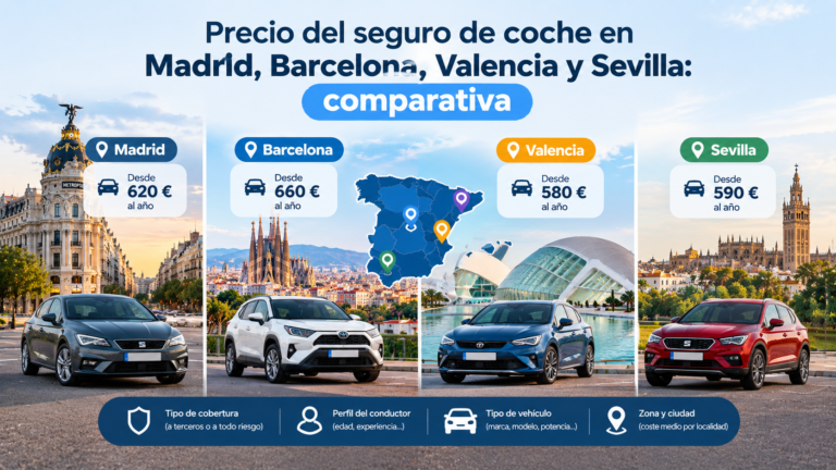 Precio del seguro de coche por Ciudad: comparativa
